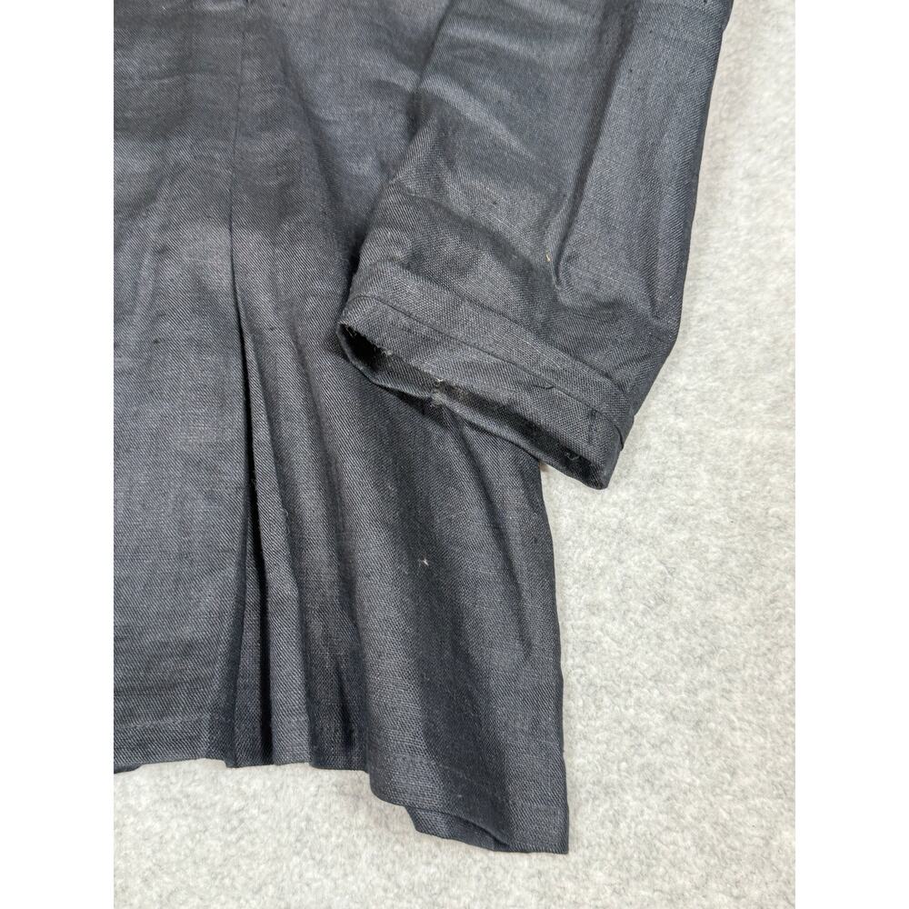 Kenneth Gordon Womens Size 8 Irish Linen Black Button Up - Picture 12 of 14